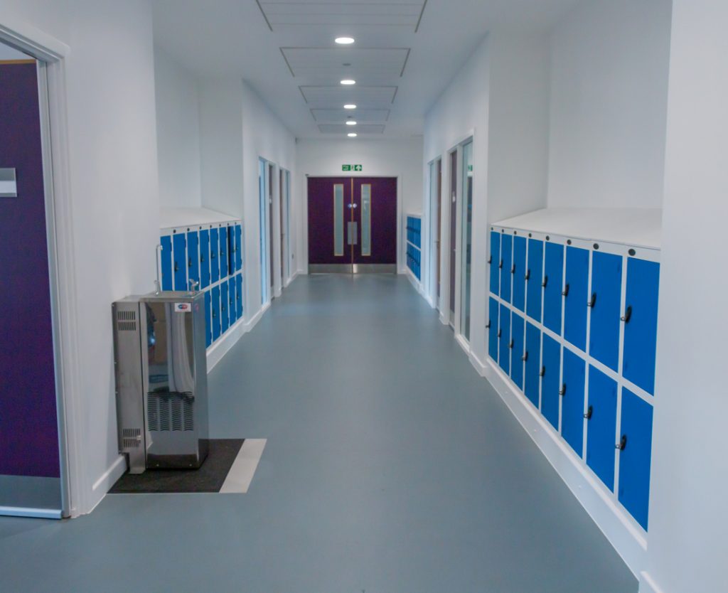 Locker room at Plumcroft Primary Locker room at Plumcroft Primary