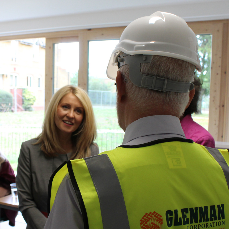 Housing Minister Esther McVey was at Edward Foster Court in Battersea to celebrate the centenary of the Addison Act and 100 years of council housing.